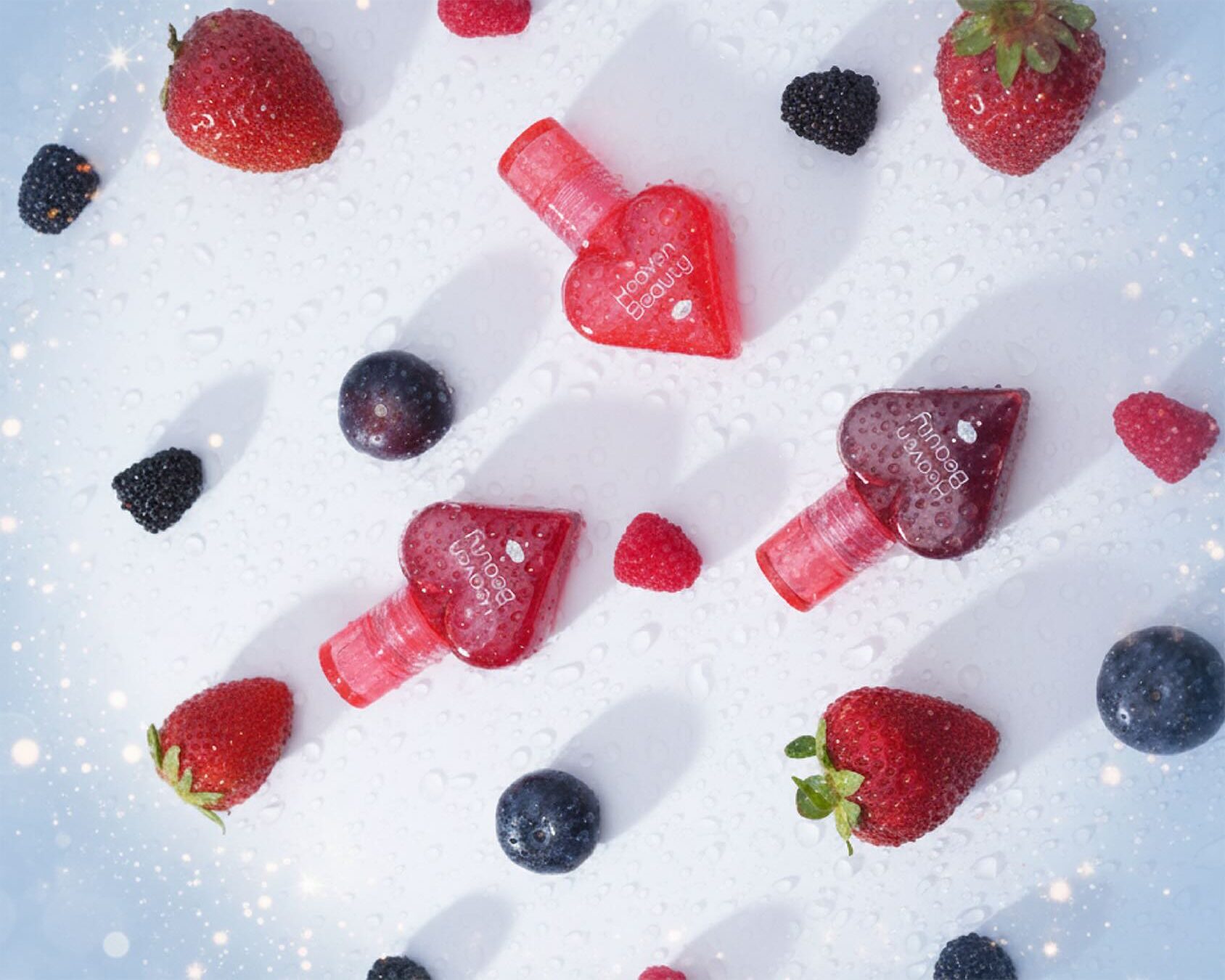 Heaven Beauty tint bottles with fresh berries
